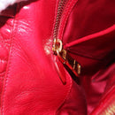 Miu Miu Matelasse Hand Bag Leather 2way Red Gold Auth BA13893V-27