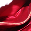 Miu Miu Matelasse Hand Bag Leather 2way Red Gold Auth BA13893V-30