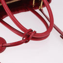 Miu Miu Matelasse Hand Bag Leather 2way Red Gold Auth BA13893V-7