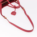 Miu Miu Matelasse Hand Bag Leather 2way Red Gold Auth BA13893V-8