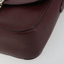 Miu Miu Shoulder Bag Leather Bordeaux Silver Auth BA13896A-10