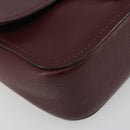 Miu Miu Shoulder Bag Leather Bordeaux Silver Auth BA13896A-11