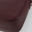 Miu Miu Shoulder Bag Leather Bordeaux Silver Auth BA13896A-12