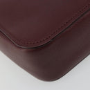 Miu Miu Shoulder Bag Leather Bordeaux Silver Auth BA13896A-13