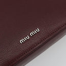 Miu Miu Shoulder Bag Leather Bordeaux Silver Auth BA13896A-14