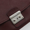 Miu Miu Shoulder Bag Leather Bordeaux Silver Auth BA13896A-15
