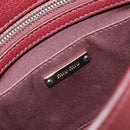 Miu Miu Shoulder Bag Leather Bordeaux Silver Auth BA13896A-17