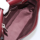Miu Miu Shoulder Bag Leather Bordeaux Silver Auth BA13896A-18