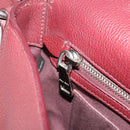 Miu Miu Shoulder Bag Leather Bordeaux Silver Auth BA13896A-21