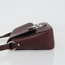 Miu Miu Shoulder Bag Leather Bordeaux Silver Auth BA13896A-5