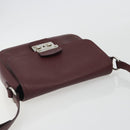 Miu Miu Shoulder Bag Leather Bordeaux Silver Auth BA13896A-6