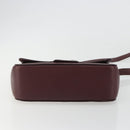 Miu Miu Shoulder Bag Leather Bordeaux Silver Auth BA13896A-9