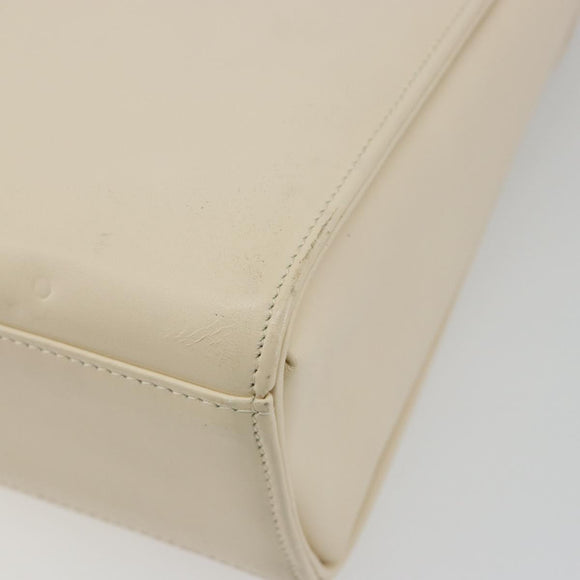 GIVENCHY Hand Bag Leather 2way Ivory Auth BA13897A