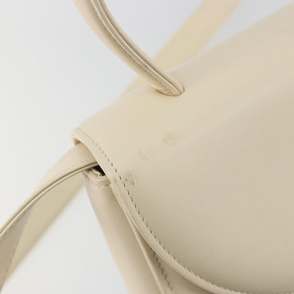 GIVENCHY Hand Bag Leather 2way Ivory Auth BA13897A