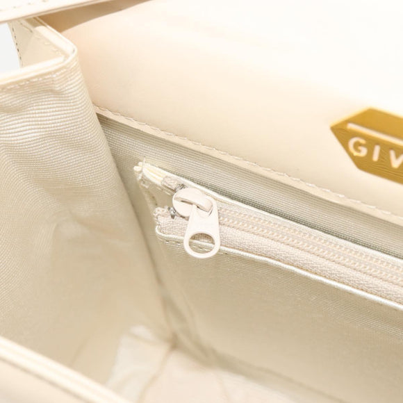GIVENCHY Hand Bag Leather 2way Ivory Auth BA13897A