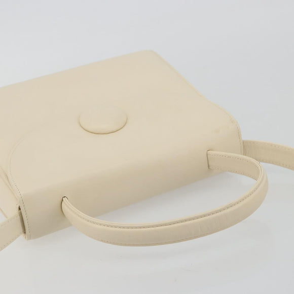GIVENCHY Hand Bag Leather 2way Ivory Auth BA13897A