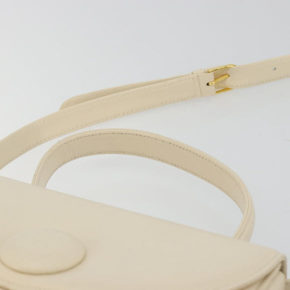 GIVENCHY Hand Bag Leather 2way Ivory Auth BA13897A