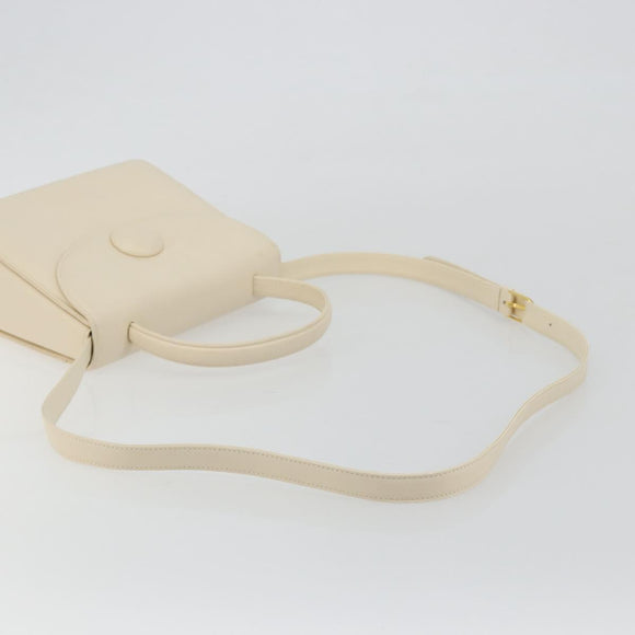 GIVENCHY Hand Bag Leather 2way Ivory Auth BA13897A