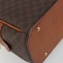 CELINE Macadam Hand Bag PVC Leather Brown Gold Auth BA13898-15