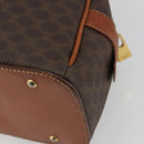 CELINE Macadam Hand Bag PVC Leather Brown Gold Auth BA13898-16