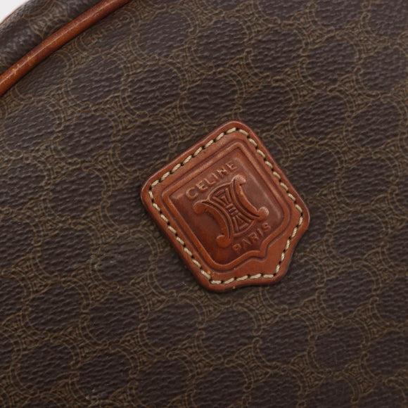 CELINE Macadam Hand Bag PVC Leather Brown Gold Auth BA13898