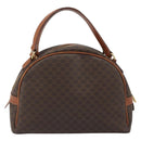 CELINE Macadam Hand Bag PVC Leather Brown Gold Auth BA13898-2