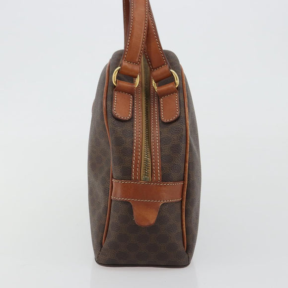 CELINE Macadam Hand Bag PVC Leather Brown Gold Auth BA13898