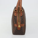 CELINE Macadam Hand Bag PVC Leather Brown Gold Auth BA13898-4