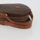 CELINE Macadam Hand Bag PVC Leather Brown Gold Auth BA13898-7
