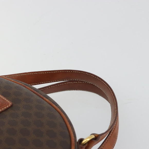 CELINE Macadam Hand Bag PVC Leather Brown Gold Auth BA13898