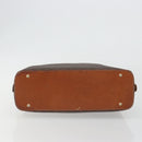 CELINE Macadam Hand Bag PVC Leather Brown Gold Auth BA13898-5