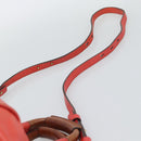 Chloe Etel Hand Bag Leather 2way Red Gold Auth BA13902-15