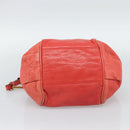 Chloe Etel Hand Bag Leather 2way Red Gold Auth BA13902-5