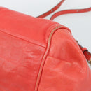 Chloe Etel Hand Bag Leather 2way Red Gold Auth BA13902-9