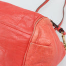 Chloe Etel Hand Bag Leather 2way Red Gold Auth BA13902-17