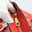 Chloe Etel Hand Bag Leather 2way Red Gold Auth BA13902-10
