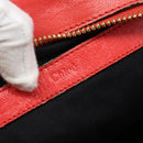 Chloe Etel Hand Bag Leather 2way Red Gold Auth BA13902-20