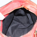 Chloe Etel Hand Bag Leather 2way Red Gold Auth BA13902-21
