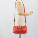 Chloe Etel Hand Bag Leather 2way Red Gold Auth BA13902-24