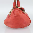 Chloe Etel Hand Bag Leather 2way Red Gold Auth BA13902-3