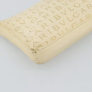 BVLGARI Logo Mania Shoulder Bag Beige Silver Auth BA13903-13