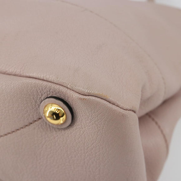 Miu Miu Shoulder Bag Leather 2way Pink Gold Auth BA13905A