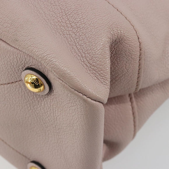Miu Miu Shoulder Bag Leather 2way Pink Gold Auth BA13905A
