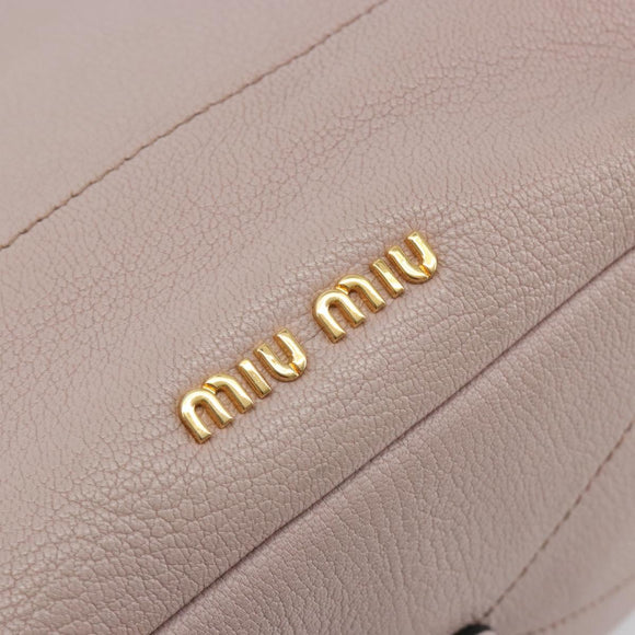 Miu Miu Shoulder Bag Leather 2way Pink Gold Auth BA13905A