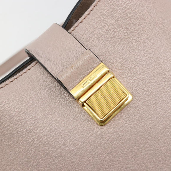 Miu Miu Shoulder Bag Leather 2way Pink Gold Auth BA13905A