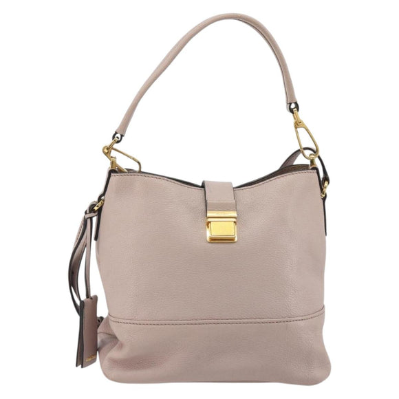 Miu Miu Shoulder Bag Leather 2way Pink Gold Auth BA13905A