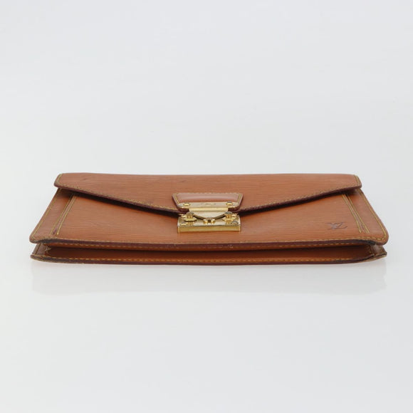 LOUIS VUITTON Epi Sellier Dragonne Clutch Bag Zipang Gold M52618 LV Auth BA13919