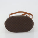 CELINE Macadam Tote Bag PVC Leather Brown Gold Auth BA13920-5