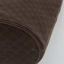 CELINE Macadam Tote Bag PVC Leather Brown Gold Auth BA13920-14