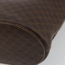 CELINE Macadam Tote Bag PVC Leather Brown Gold Auth BA13920-16